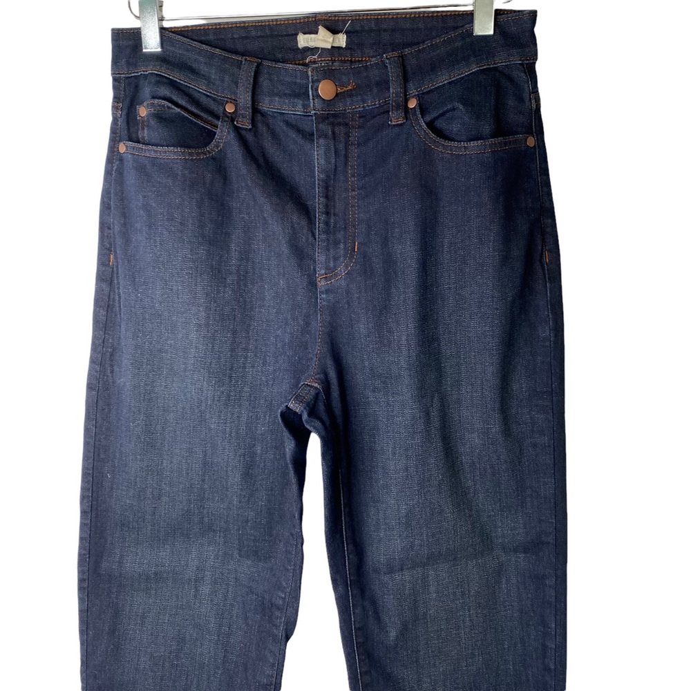 Eileen Fisher Organic Cotton Dark Wash Ankle Straight Leg Crop Jeans Size 6 - Picture 4 of 11